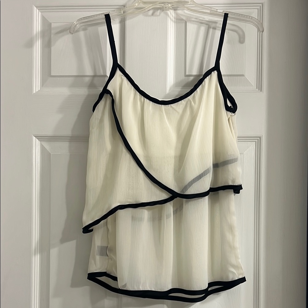 Elegant Cream Layered Women's Top